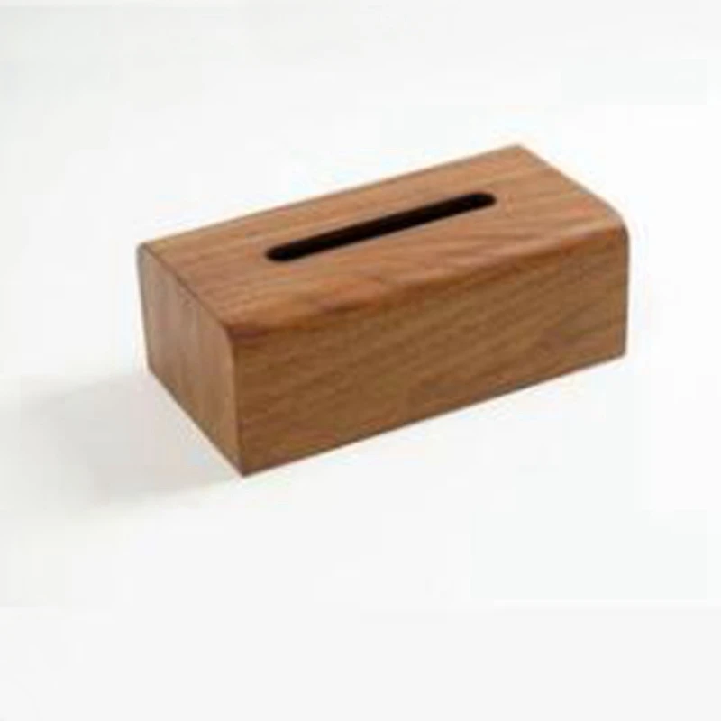 Japanese-Style Wooden Tissue Box Household Paper Table Creative Desktop Storage Box Simple Fashion Living Room Tissue Box