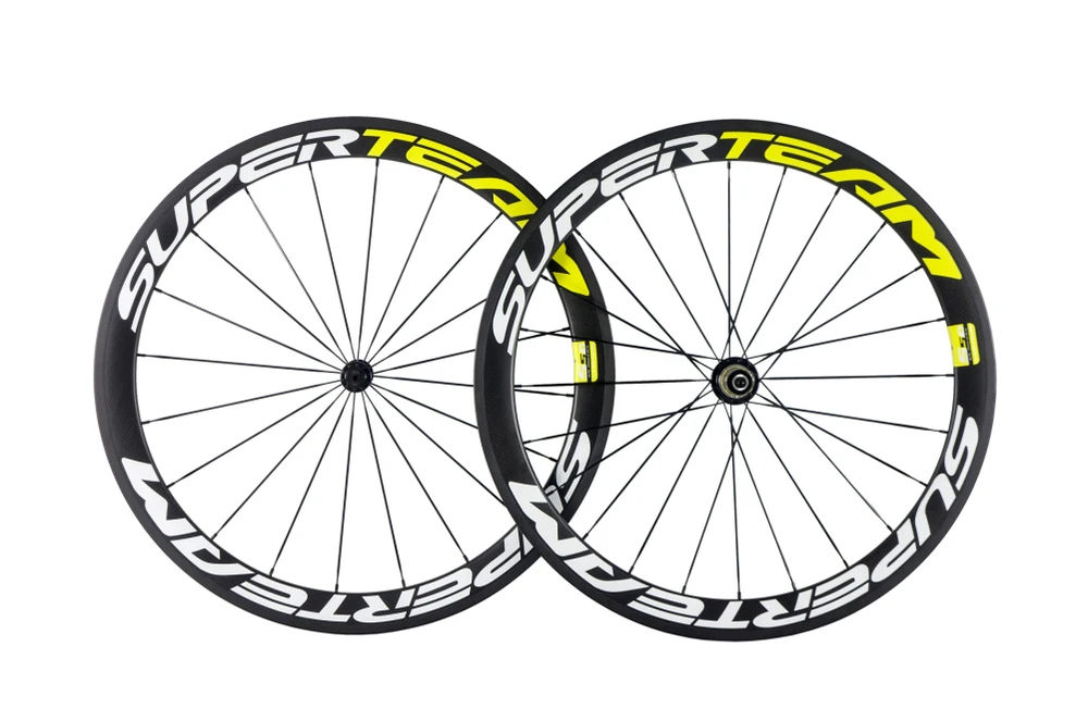 Sale SUPERTEAM 700C 45mm Carbon Clincher Disc Brake Wheelset matte 32