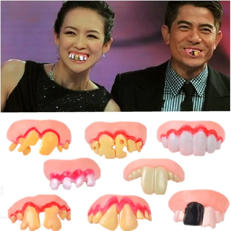 

Prank Startle Tooth Halloween Scary Crooked Monster Teeth Novelty Toy Children Adult Horror Teeth Practical Jokes Toys