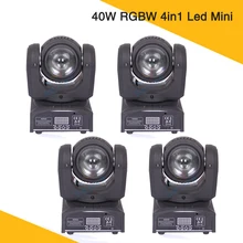 4 шт./лот) 40 Вт Светодиодный луч движущийся головной свет мини луч света RGBW 4в1 луч светодиодный 7/16 каналов для выбора