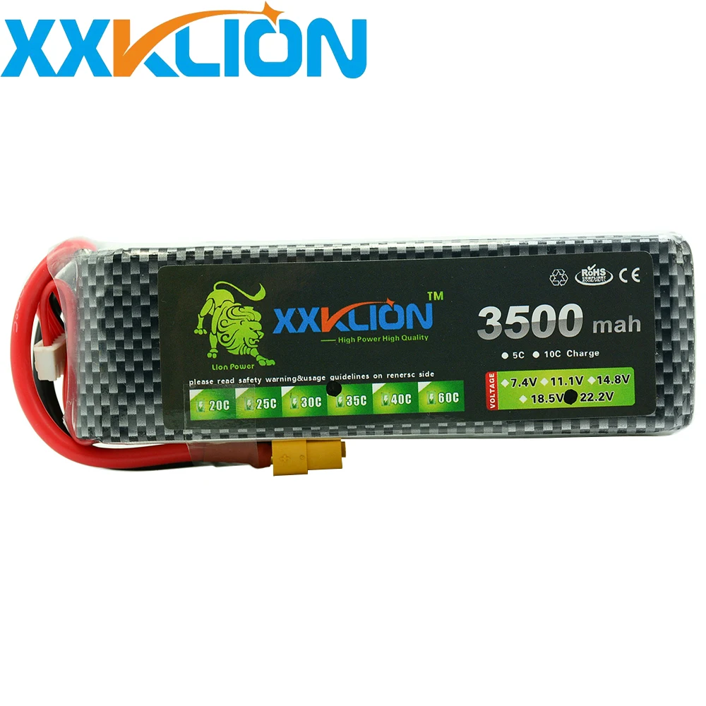 

XXKLION RC Lipo Battery pack 22.2v 3500mAh 35C 40C 6S RC Aircraft Helicopter Car boat Drones Quadcopter Li-Polymer Batteria