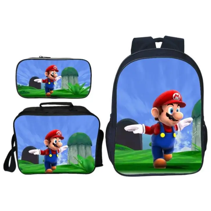 New Style Suit Oxford Printing Super Mario Kids School Backpack for Teenagers Boys Cartoon Children School Bags Girls Bookbag