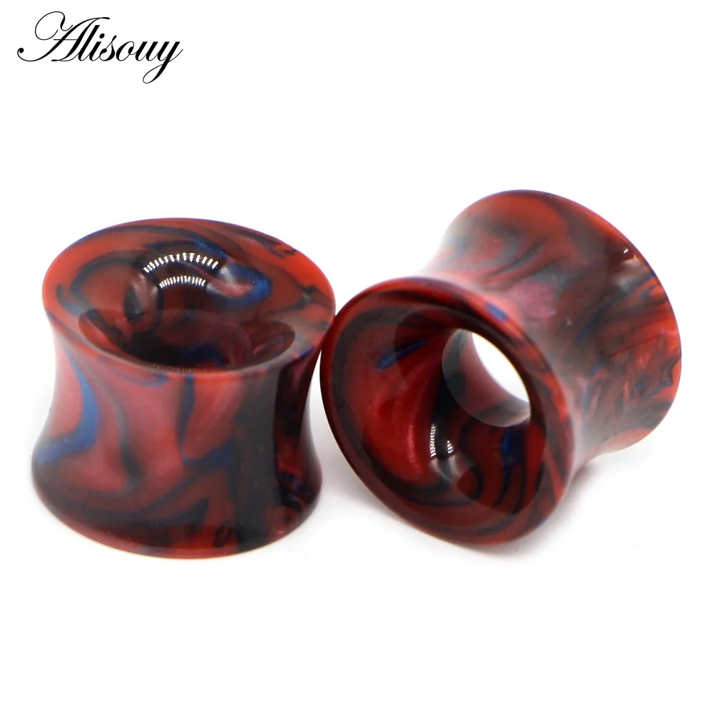 822e Red Alisouy 1 пара акриловых ушных затычек и тоннели пирсинг для уха серьги телесного цвета тоннель ушной затычки 6-16 мм растяжки ювелирные изделия для тела - Metal color: 822e Red