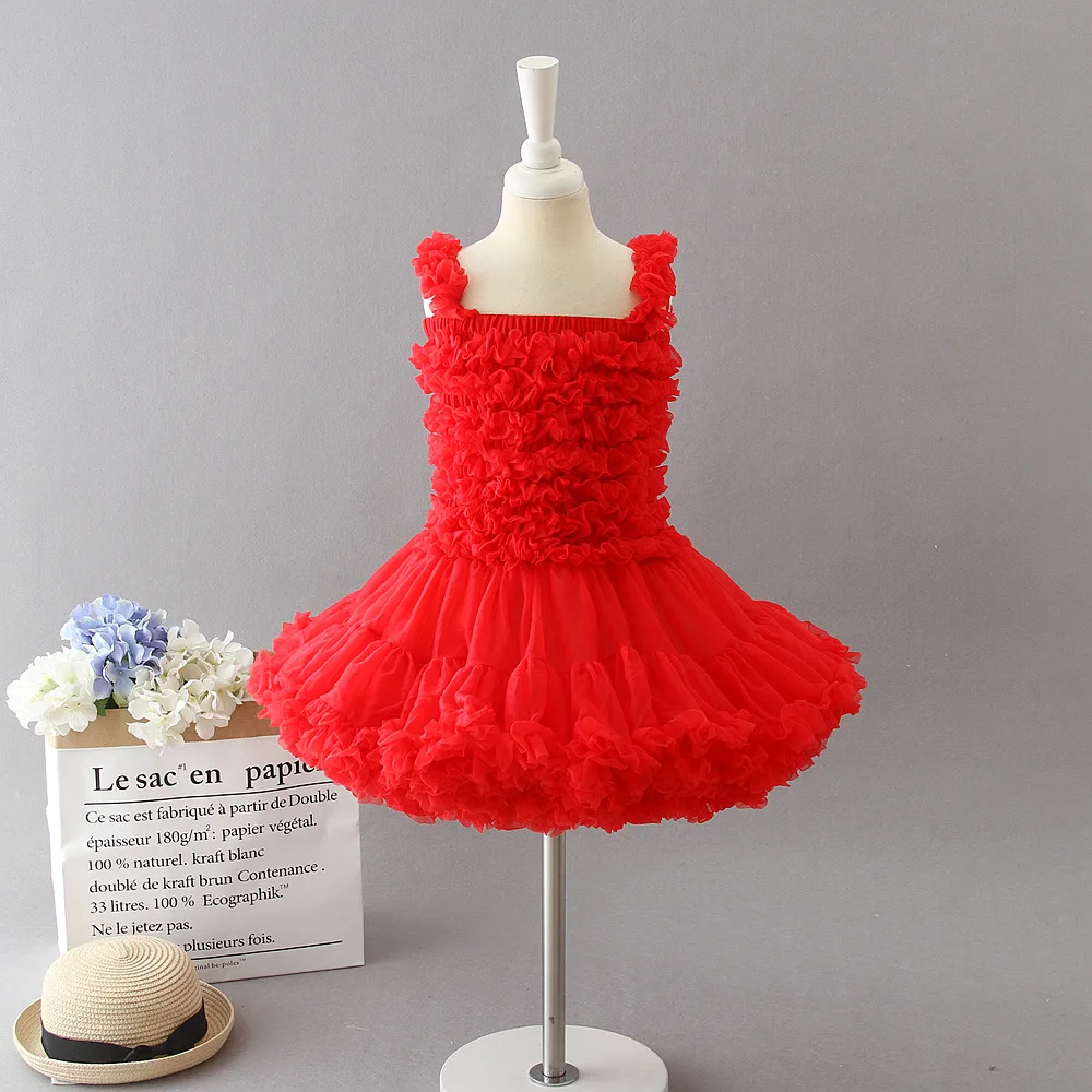 Red Tutu Girl Dress Pink Layered Ballet Puffy Angel Birthday Vestidos 2020 Kid Clothes 2 3 4 6 8 10 12 Year Old 184089 | Детская одежда