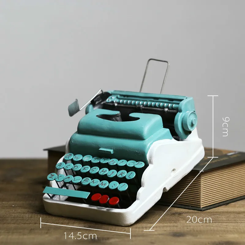 Retro Resin Metal Typewriter Figurines Handicrafts Vintage Antique Marking Machine Miniatures Model Home Decoration Crafts Gift Retro Resin Metal Typewriter Figurines Handicrafts Vintage Antique Marking Machine Miniatures Model Home Decoration Crafts Gift