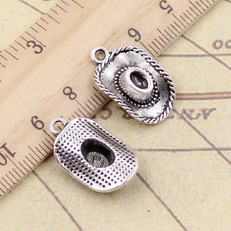 

10pcs Charms cowboy hat 23x13mm Tibetan Silver Plated Pendants Antique Jewelry Making DIY Handmade Craft bronze pendant