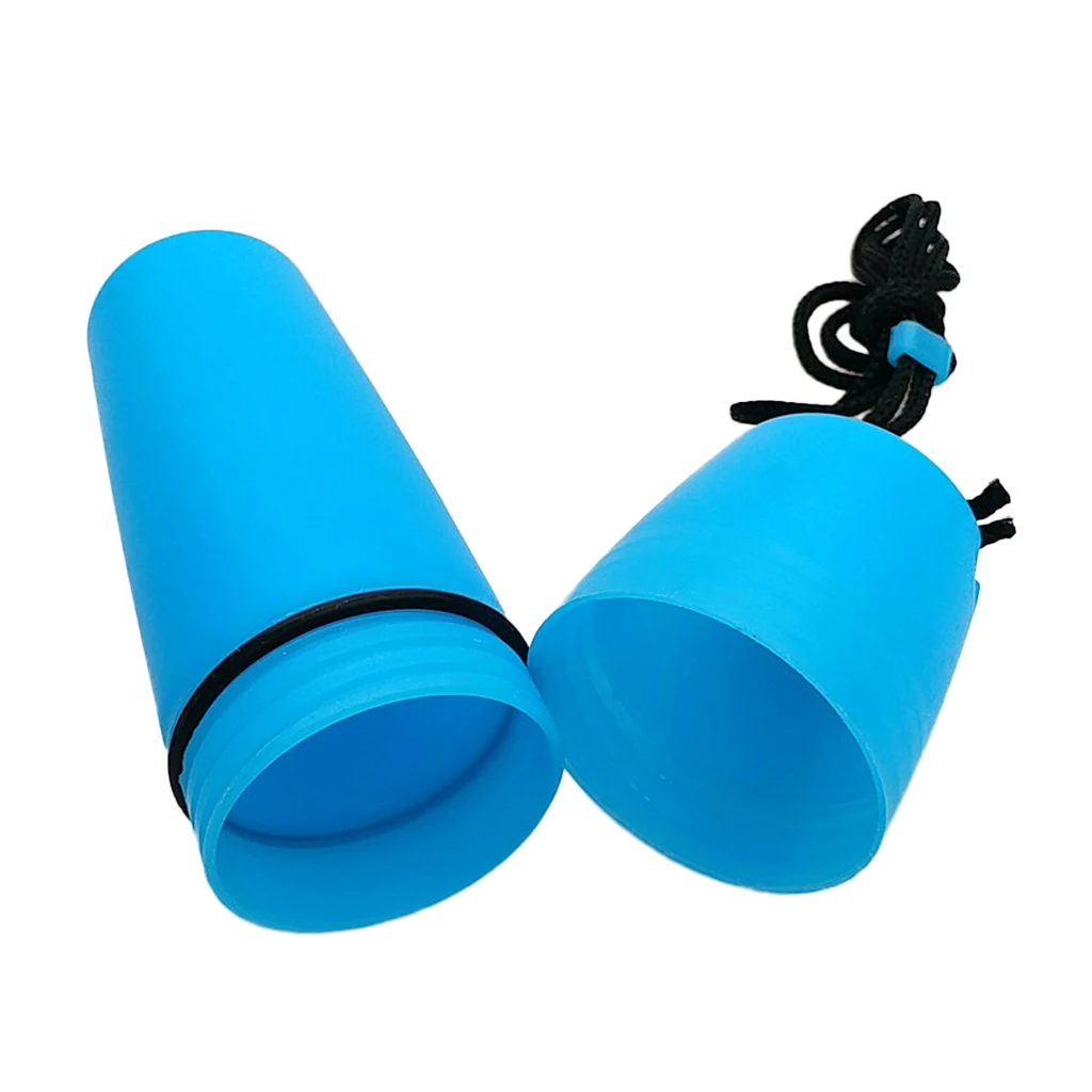 Waterproof Plastic Capsule Container Bottle Box Case for Scuba Diving Snorkeling Kayak Swimming Fushia &Blue