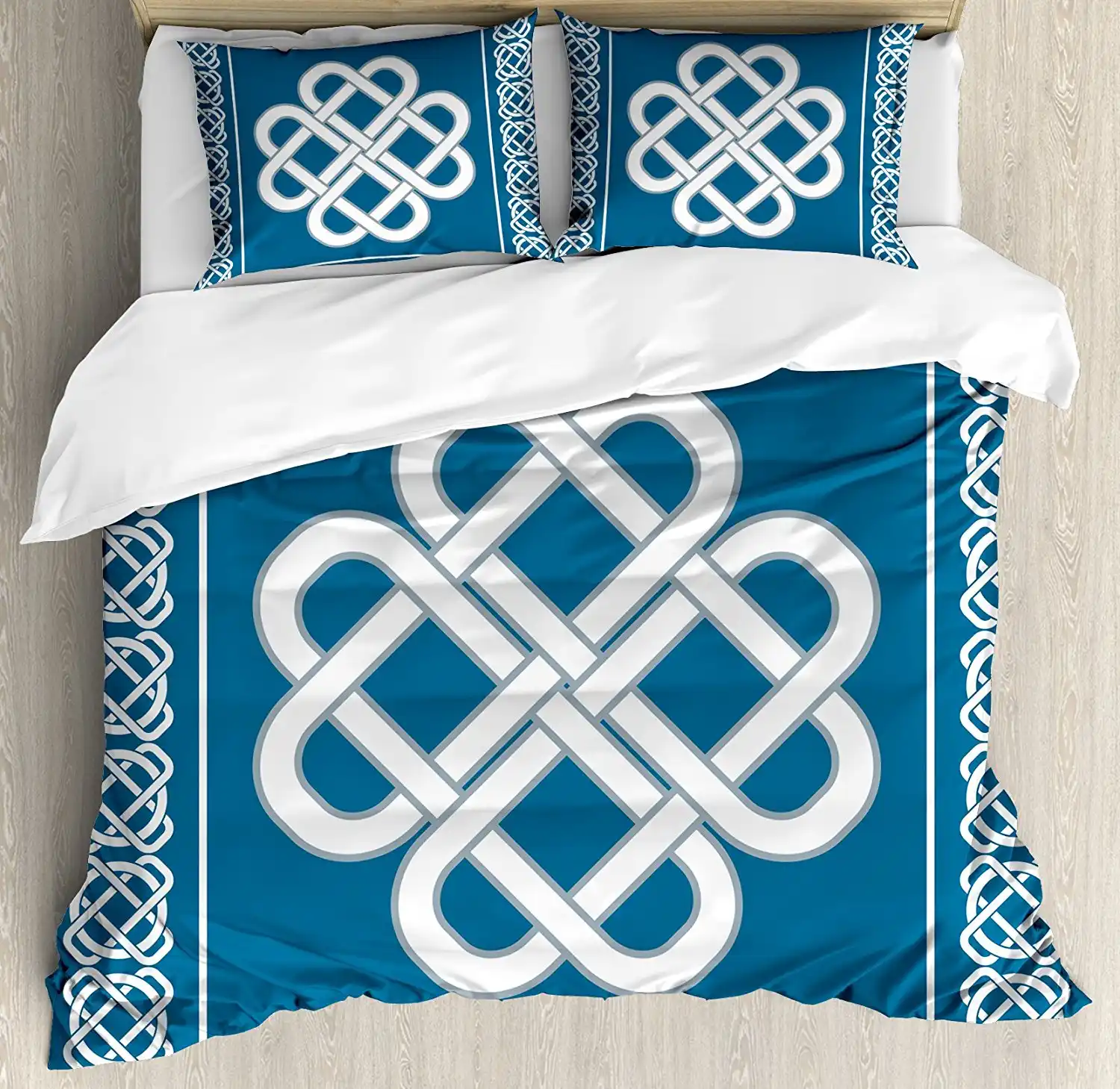 Irish Duvet Cover Set Love Knot Good Fortune Symbol Framework