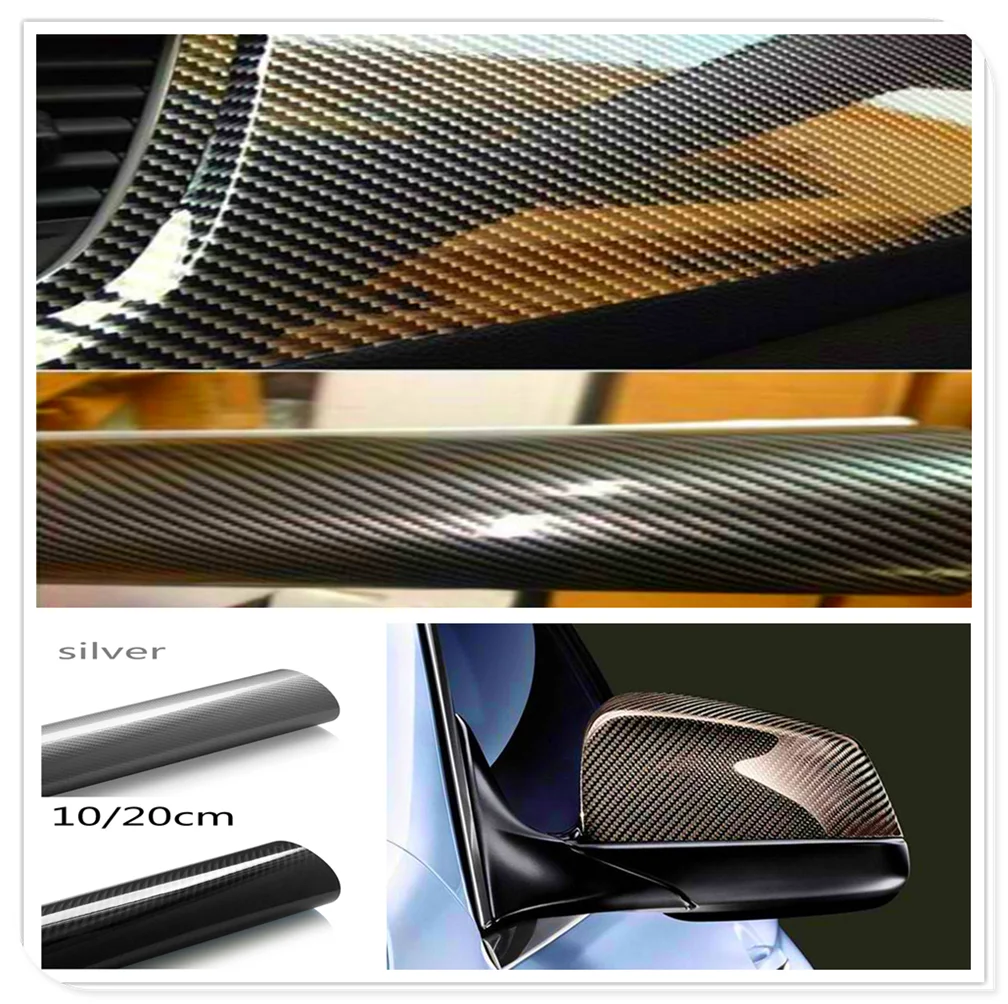 

10 20cm 5D High Glossy Carbon Fiber Vinyl Film Car Styling Wrap Accessories FOR Volkswagen vw Phaeton 4.2 EOS 3.2 V6