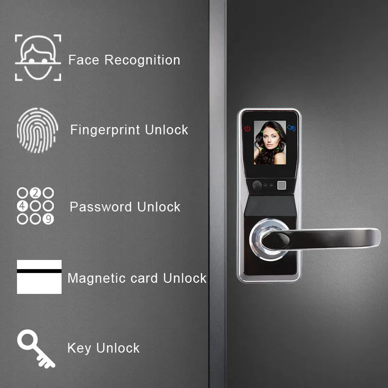 Eseye Smart Door Lock Fingerprint Door Lock Facial Recognition Intelligent Electronic Lock Door Smart Safe For Home Anti-theft