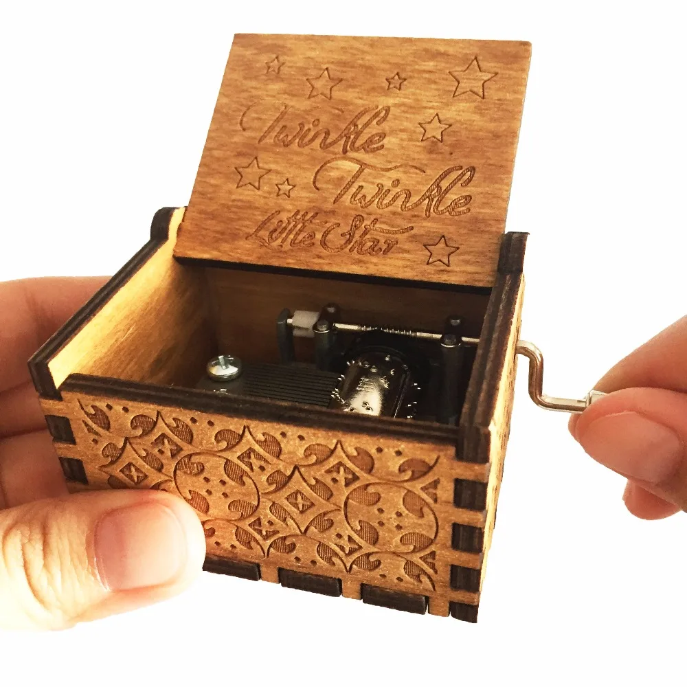 2018 Новинка caja de musica старинная резная деревянная Мерцающая Музыкальная шкатулка с