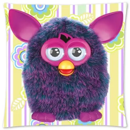

Custom Furby With Flower Fashion Style Cotton Zippered Linen Decorative Single Pillow Case Standard Size 45x45 cm(Twin Sides)