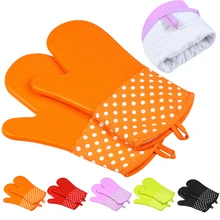 1 unids Mitones Del Horno de Silicona 500 grados Fahrenheit de Calor Resistente Guante De Silicona Cocinar Hornear BARBACOA Horno Pot Holder Guantes De Cocina