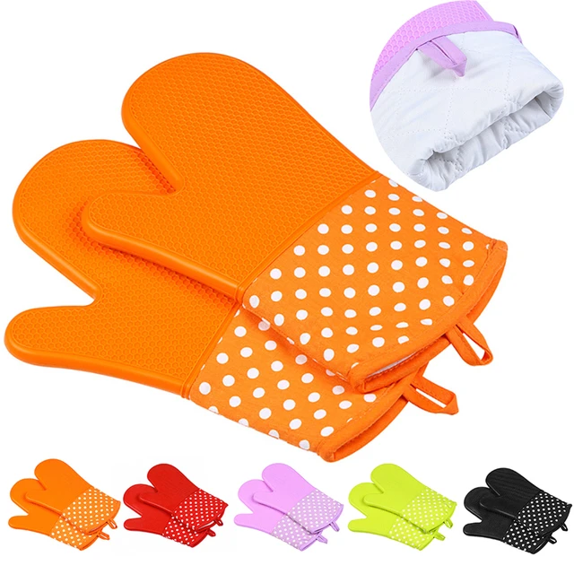 1pcs Silicone Oven Mittens 500 Fahrenheit degree Heat Resistant Silicone Glove Cooking Baking