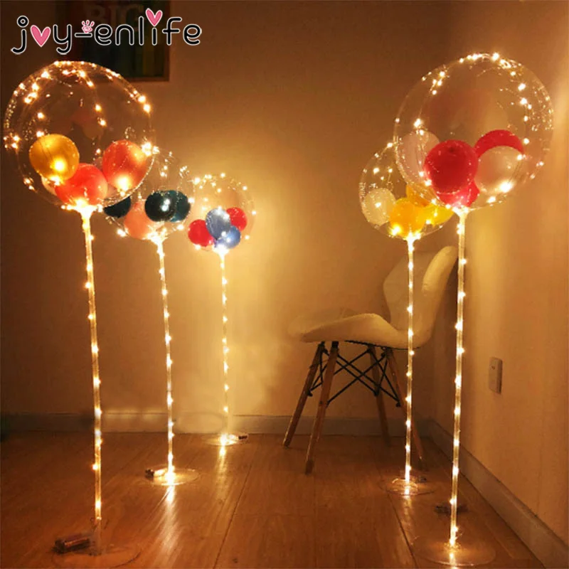 

1set Balloons Column Stand Arch Stand Home Party LED Confetti Balloons with Base Clips Wedding Decoration Balloon Holder Stick
