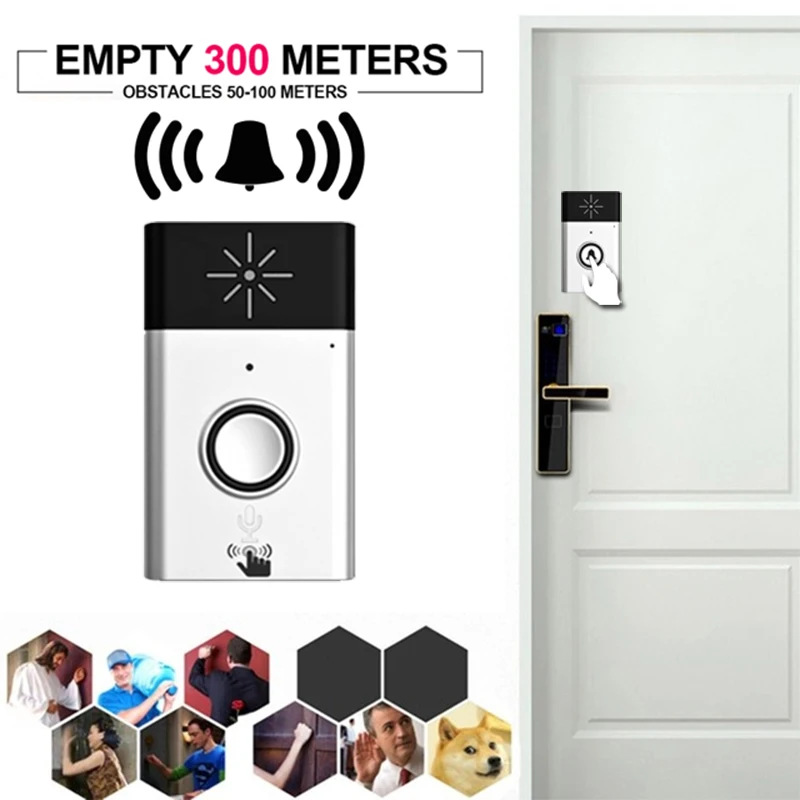 Wifi Doorbell Voice intercom deurbel 300M USB Talk Mobile Interphone Wireless Doorbell Alarm System Outdoor&Indoor