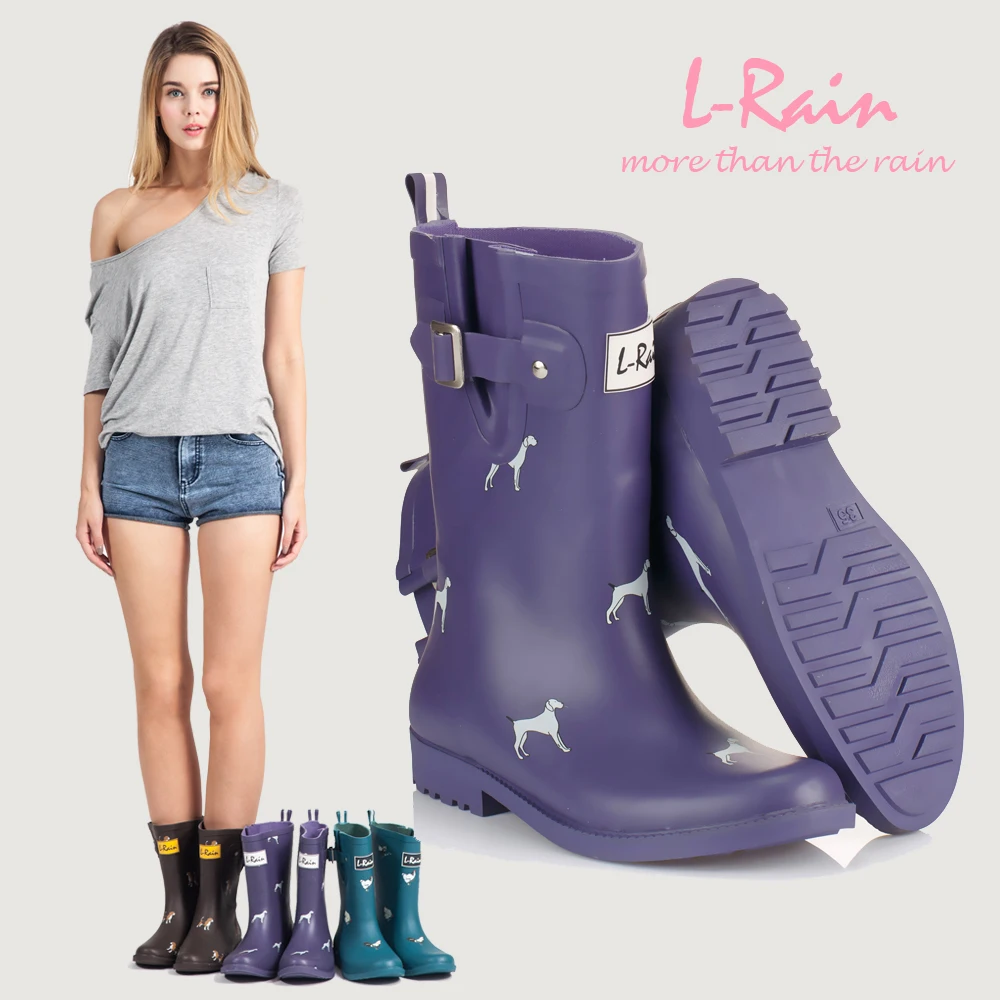 thin calf rain boots