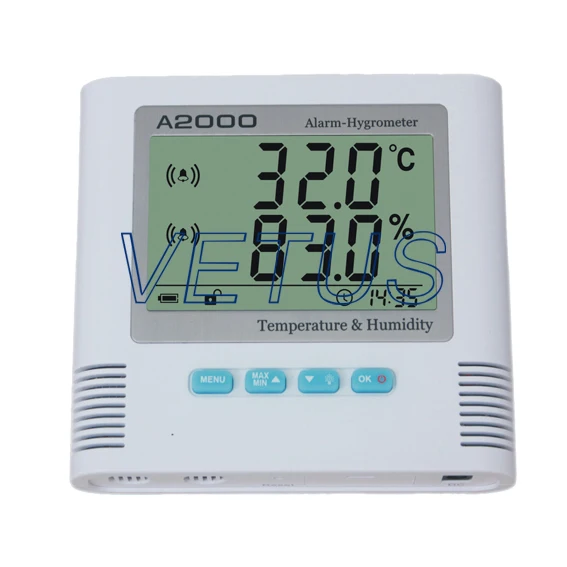 

A2000-TB Alarm Hygro-thermometer with Large LCD Display Screen Two Line Display