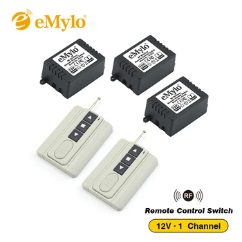 

eMylo RF 12V Smart Switch Wireless Remote Control Light Switch White Wide Transmitter 3X 1 Channels Relays 433Mhz Toggle Switch