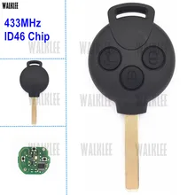 WALKLEE Remote Key fit for Mercedes-Benz Smart Smart Fortwo 451 433MHz ID46 (PCF7941) Chip 2007-2015