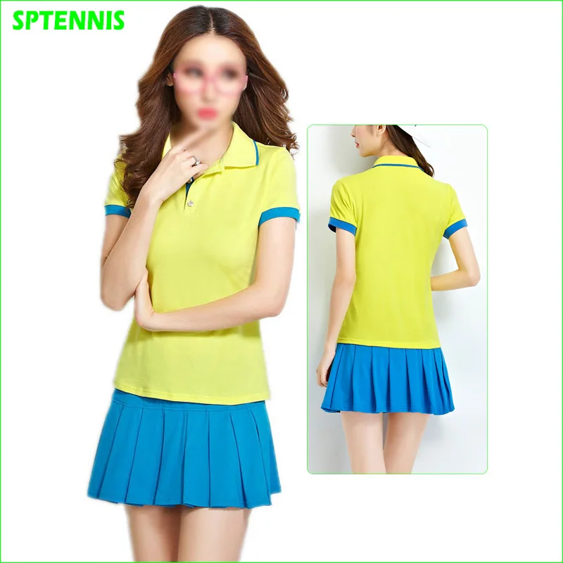 Vestido de Camisa e Saia de Tênis Correndo ao ar Algodão Verão Two-piece Esportes Badminton Livre Sportswear s 5xl