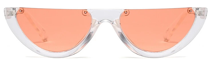Крутые, полуоправа, кошачий глаз, солнцезащитные очки для женщин, модный бренд, дизайнерские очки, яркие цвета, линзы, солнцезащитные очки, зеркальные - Цвет линз: transparent orange