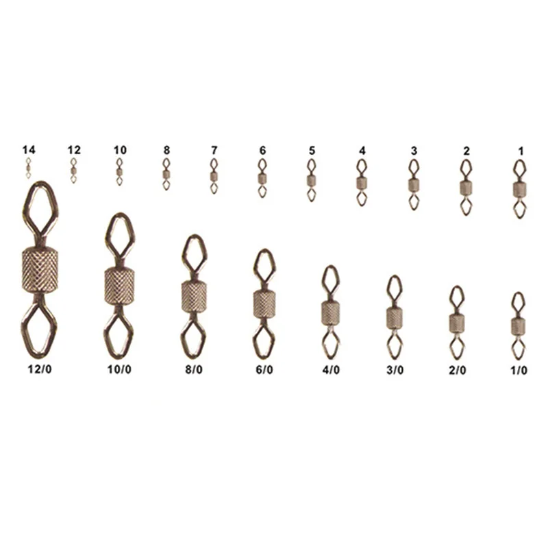 

[500pcs] Diamond Eye Rolling Swivel Carp / Catfish / Sabiki Rigging Swivels Factory Wholesale / Retail 1 2 4 6 8 1/0 2/0 4/0 6/0