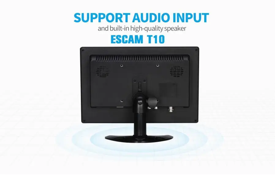 ESCAM T10 10 дюймов TFT ЖК-дисплей 1024x600 монитор с VGA HDMI AV BNC USB для ПК видеонаблюдения Камера