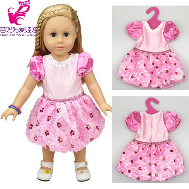 [MMMaWW] Baby girl gift Pink dress for 18" 45cm girl doll toy dress