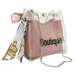 Ясно Прозрачная завязка девушки милые композитный мешок 2019 женский Сумки Для женщин бренд Мини Малый Сумка # H30
