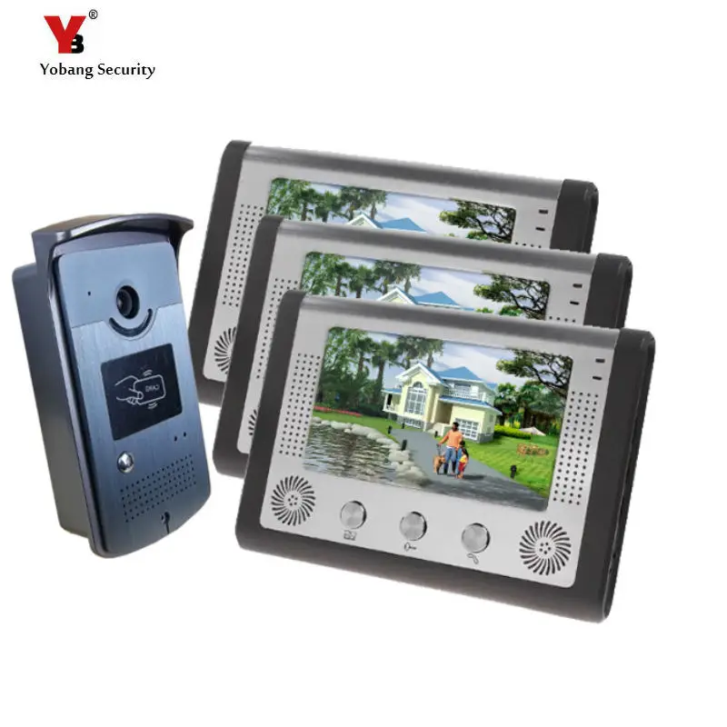 Yobang Security freeship 7 Inch monitor video door phone access control Wired intercom for private house villa video doorbell Yobang Security freeship 7 Inch monitor video door phone access control Wired intercom for private house villa video doorbell