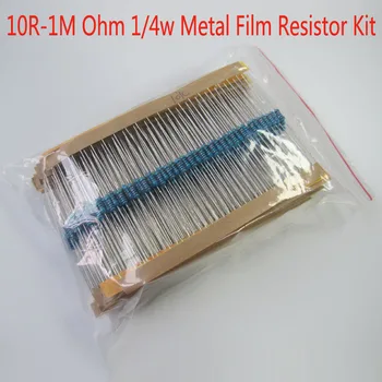 

Set 600pcs 30 Kind 1/4W Resistance 1% Metal Film Resistor Assorted Kit Each 20