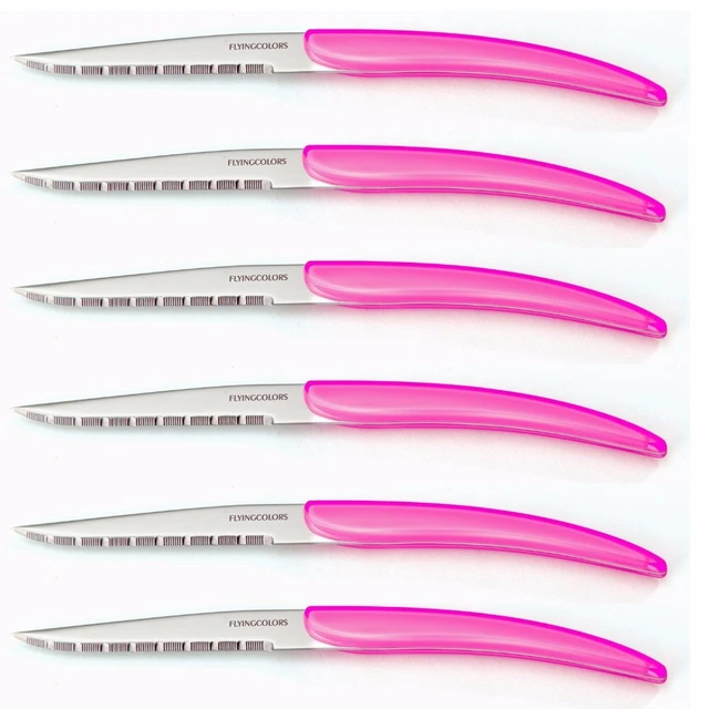 6Pcs Stainless Steel Sharp Steak Knife Black Plastic Handle Kitchen Meat  Knives Restaurant Cutlery Family Gift Dishwasher safe - AliExpress