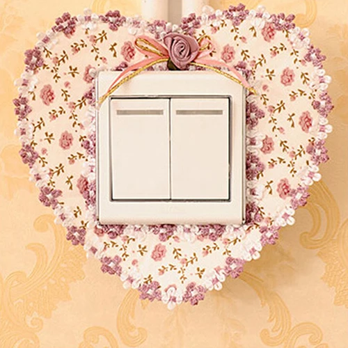 5 шт./компл. бытовой цветок ткани Кружево любовь переключатель пылезащитный чехол гнездо украшения стены