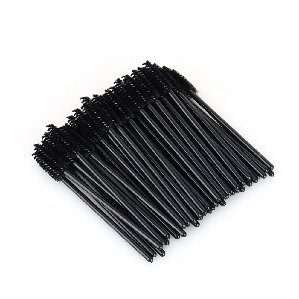

50pcs/Lot Make Up Brush Pink Synthetic Fiber One-Off Disposable Eyelash Brush Mascara Applicator Wand Brush Cosmetic Makeup Tool