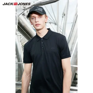 Image 3 - JackJones Mens Cotton&Silk Fabric Pure Color Short sleeved Polo shirt Menswear Basic C