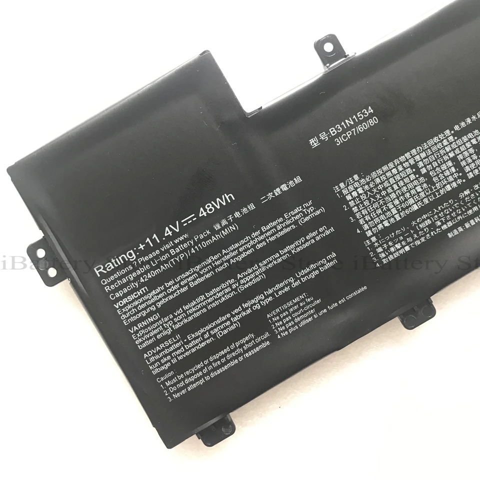 Подлинная B31N1534 батарея для Asus Zenbook UX510 UX510UX UX510UW U5000 серии|Аккумуляторы ноутбуков| |