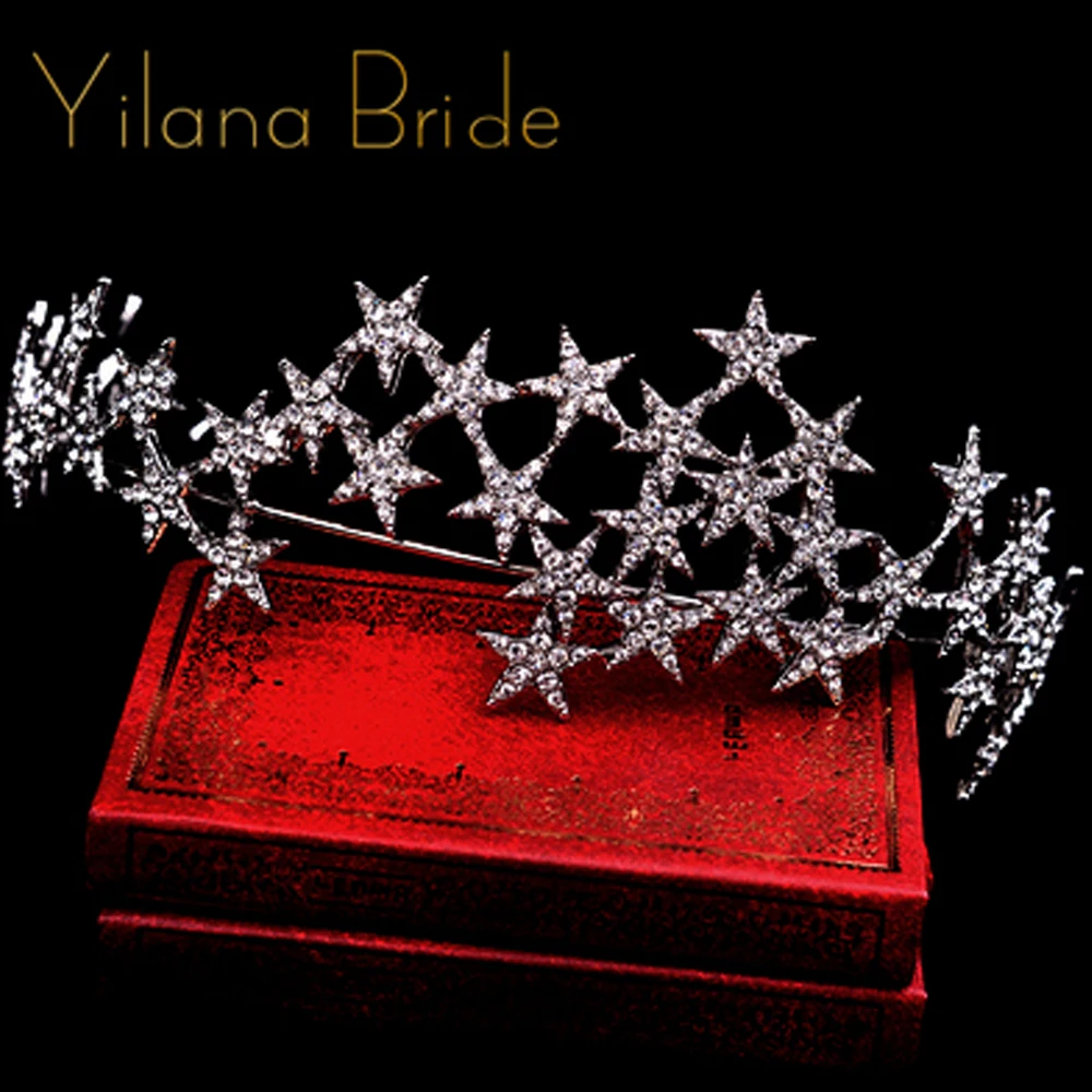 

Star Hairbands Bride Tiaras and Crowns Wedding Crown Rhinestone Bridal Wedding Hair Accessories Hair Jewelry Tiara De Noiva
