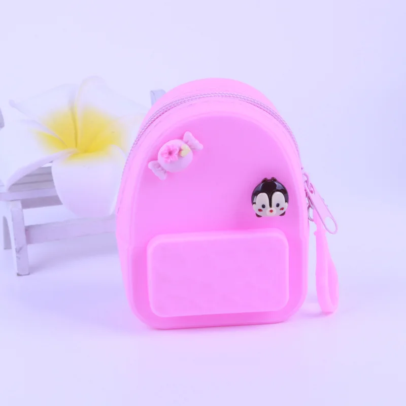 Детский мультяшный Кошелек для монет, сумка для ключей, креативная милая маленькая сумка, маленький силиконовый кошелек для монет - Цвет: pink