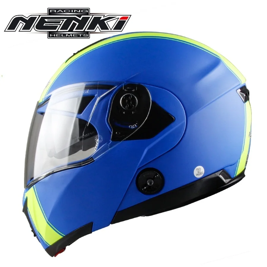 1 шт NENKI DOT полный шлем для лица Capacete Casco шлем для гонок по бездорожью мото шлемы с двойными линзами мотоциклетные шлемы - Цвет: blue