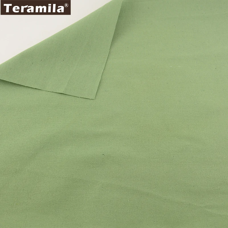 

Home Textile TERAMILA Sewing Material Tissu Tablecloth Cushion Pillow Zakka Solid Deep Green Color Design Cotton Linen Fabric