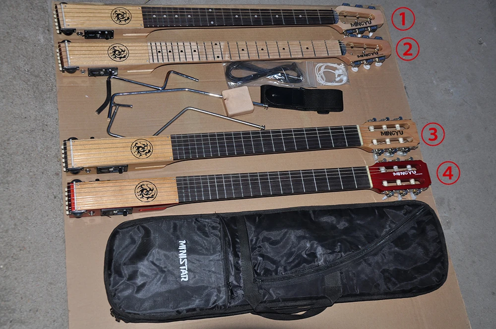 

MINIstar 6 Strings Portable Travel Mini Silent Electric Guitar with Special Pattern,Rosewood/Maple Fretboard