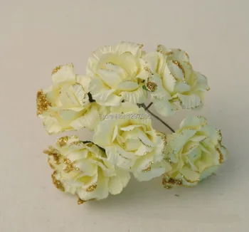 

3CM artificial mulberry paper glitter rose,scrapbooking products,DIY craft garland accessories,decoration for christmas,wedding