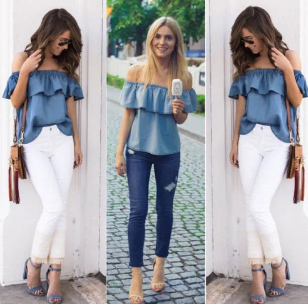 

Women's Sexy Off The Shoulder Tshirt 2019 New Summer Ruffles Women Ladies T-Shirts Loose Solid Pullover Tops Tee Size S/M/L/XL
