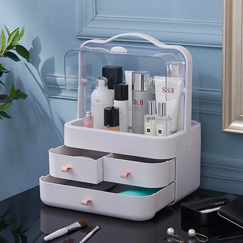 

Makeup Drawers Organizer Box Transparent Container Make up Case Cosmetic Home Desktop Organizer For Cosmetics