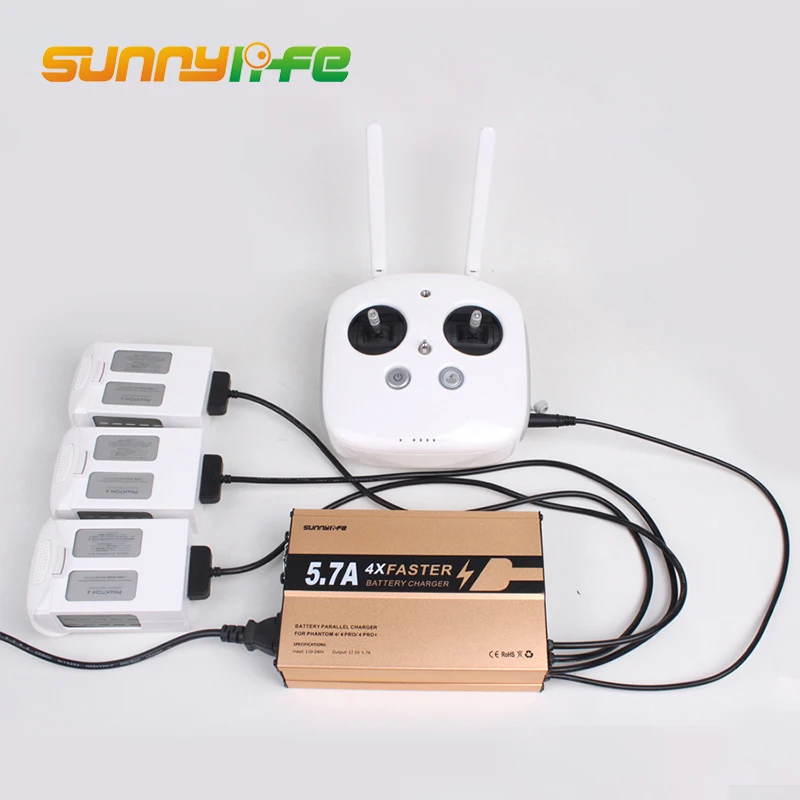 

Sunnylife DJI 4 in 1 Intelligent Battery Charging Hub for DJI Phantom 4 A / Pro Battery Remote Controller 17.5V 4A Charger