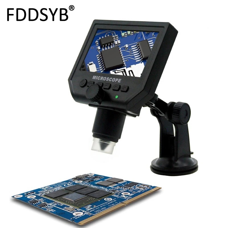 

1-600x 3.6MP USB Digital Electronic Microscope Portable 8 LED VGA Microscope With 4.3" HD OLED Screen For PCD Motherboard Repair