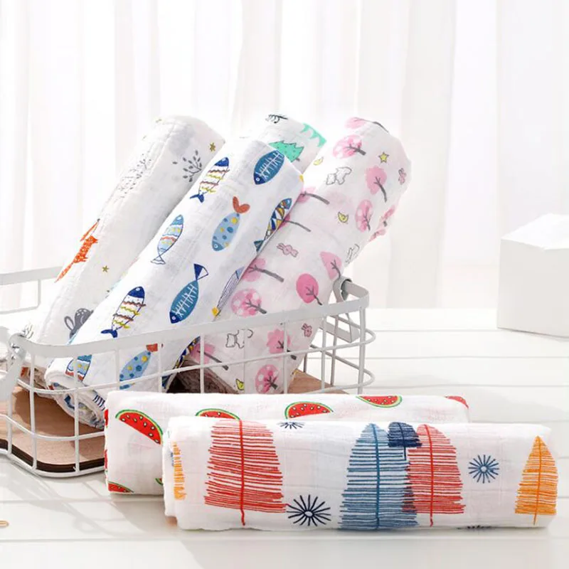 Muslin Baby Blankets Bedding Infant Swaddle Towel For Newborn Swaddle Blanket Photography Props Outfits Soft Sleep Stroller Wrap