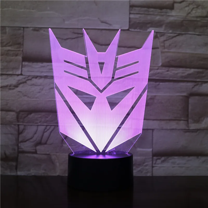 

Decepticon LED Night Light Cartoon Touch Sensor 7 Color Changing Child Decorative Lights Transformers Desk lamp bedside Comics