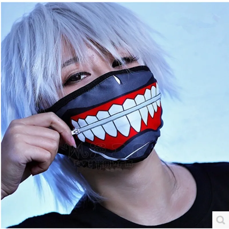 Маски Kaneki из мультфильма Tokyo Ghoul хлопковая маска не искусственная кожа молния